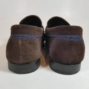 Donald J Pliner Italy Dacio Brown Suede Loafers. Size 12. Blue stitching. Donald Pliner Shoes Italy Dacio Brown Suede Loafers SlipOn  main image 4